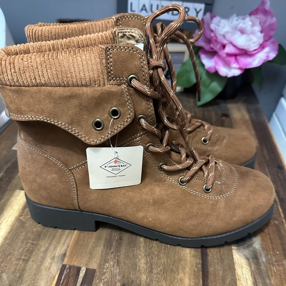 St. John's Bay Women's Brown Lace-Up Boots